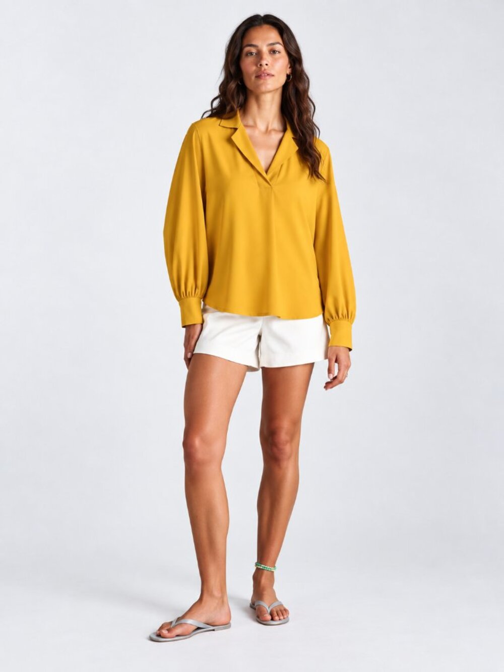 John Lewis & Partners Notch Neck Top | Mustard | Size 10 | NWT